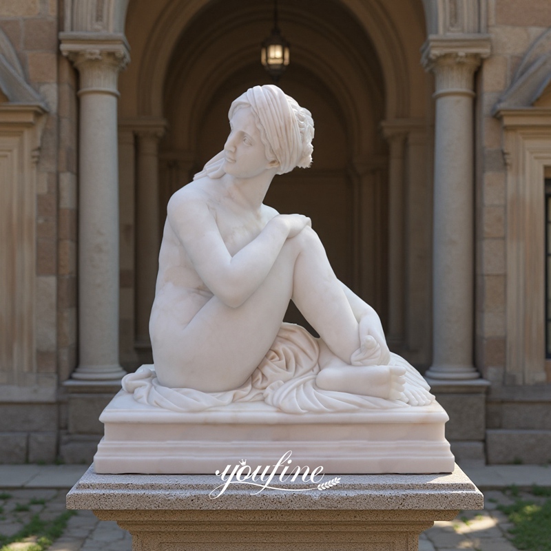 white marble James Pradier Odalisque statue replica