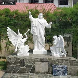 Famous Marble Jesus Statue with Angels Design for Church from Singapore for Sale CHS-751