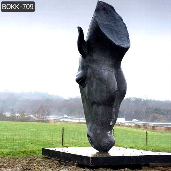 Antique Bronze Horse Head Statue