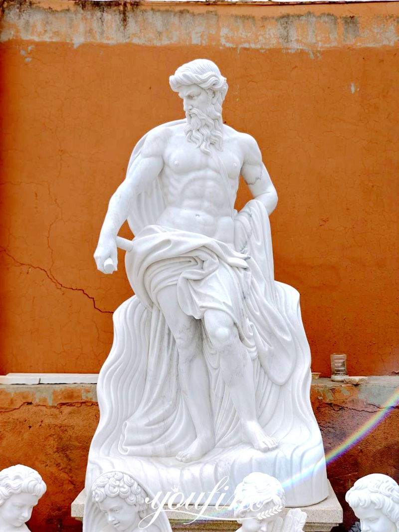 Marble sea god sculpture