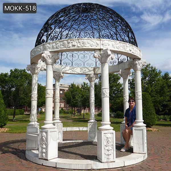 Modern White Marble Gazebo for Backyard Decoration for Sale MOKK-518