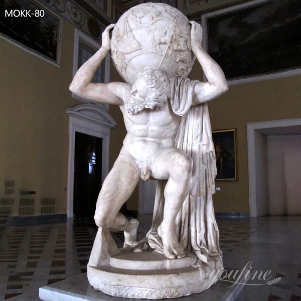 Outdoor Garden Decoration Marble Atlas Statue Bearing the Heavens for Sale MOKK-80