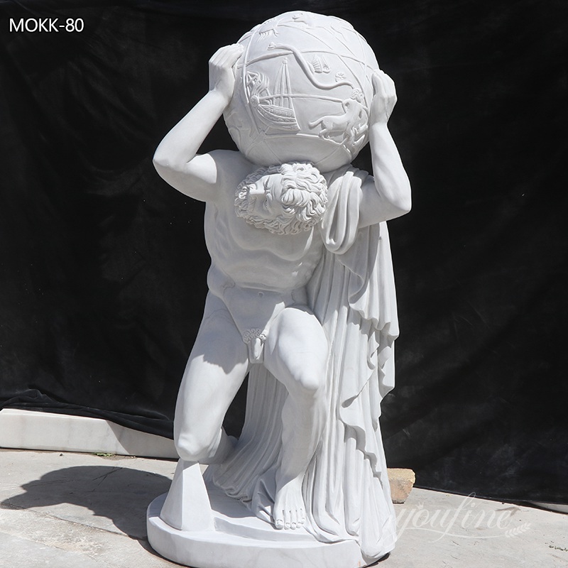 Outdoor Garden Decoration Marble Atlas Statue Bearing the Heavens for Sale MOKK-80