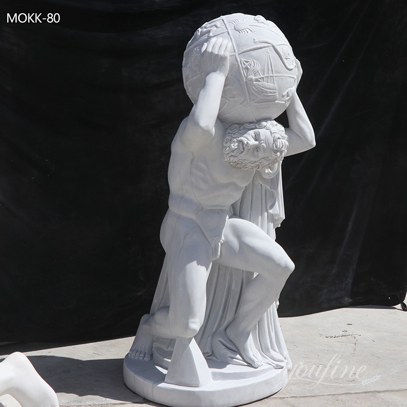 Outdoor Garden Decoration Marble Atlas Statue Bearing the Heavens for Sale MOKK-80