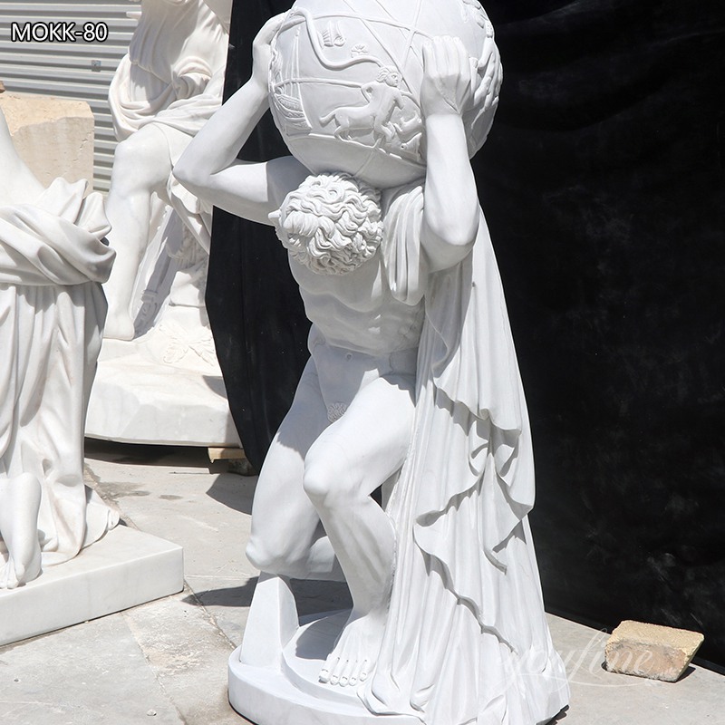 Outdoor Garden Decoration Marble Atlas Statue Bearing the Heavens for Sale MOKK-80