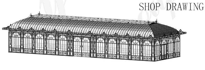The Professional installation Drawing of greenhouse and conservatory
