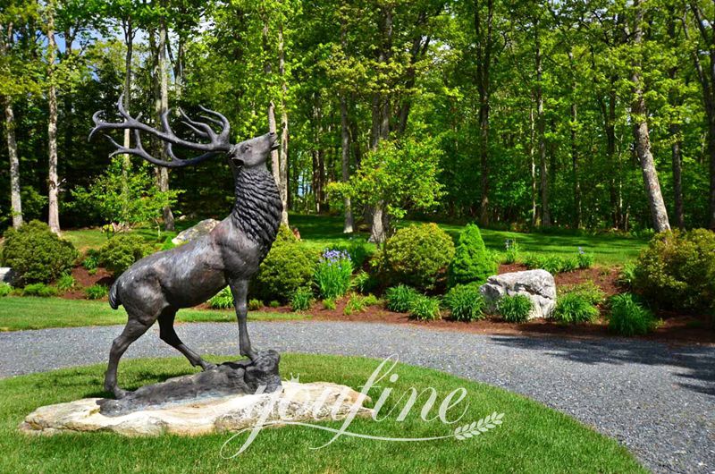 Large Bronze Elk Statue Outdoor Garden Wildlife Art BOKK698 YouFine