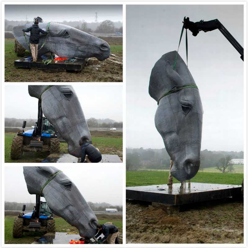 bronze horse head statue for lawn decor for sale America