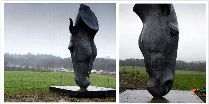 bronze horse head statue for lawn decor for sale