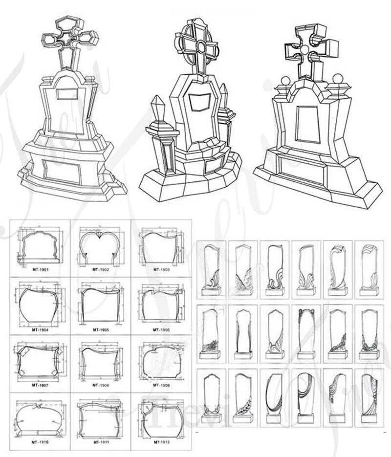 drawing of memorial angel statues