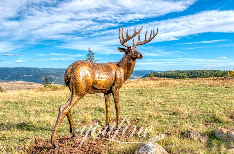Large Bronze Elk Statue Outdoor Garden Wildlife Art BOKK698 YouFine