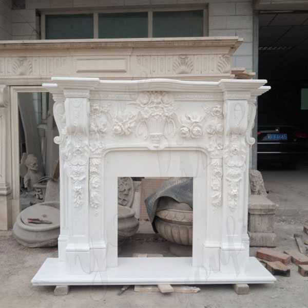 fireplace white marble