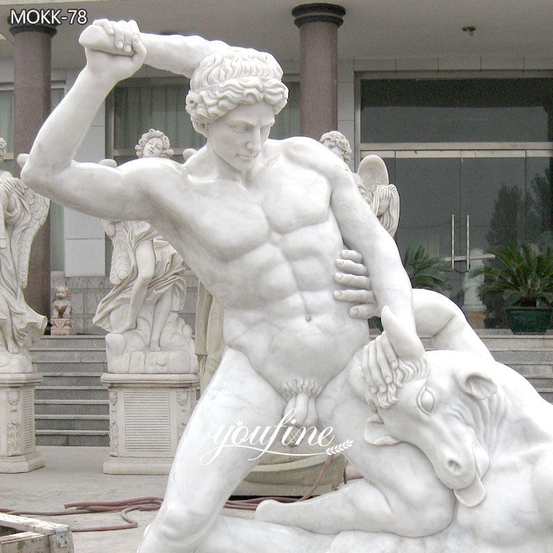 greek Marble hercules cretan bull statue