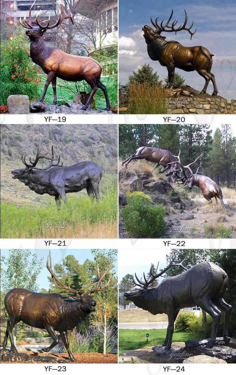 life size bronze elk statue for sale