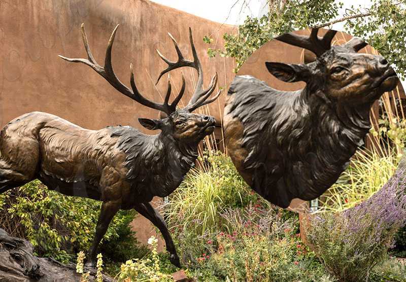 Large Bronze Elk Statue Outdoor Garden Wildlife Art BOKK698 YouFine