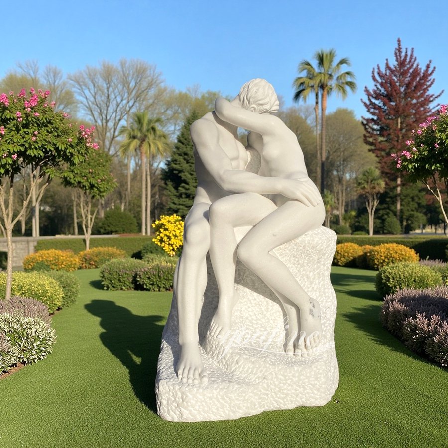lifesize Kiss Marble Sculpture fo rgarden