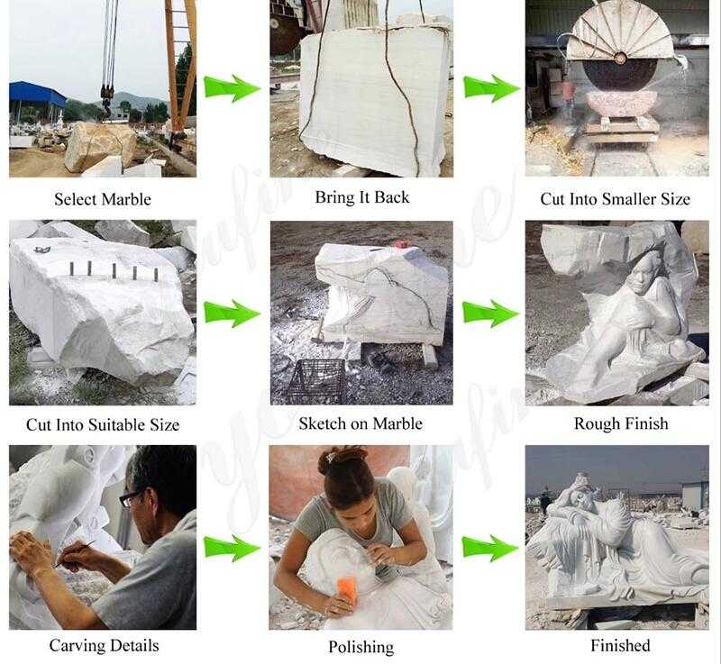 process of carving saint michael statue