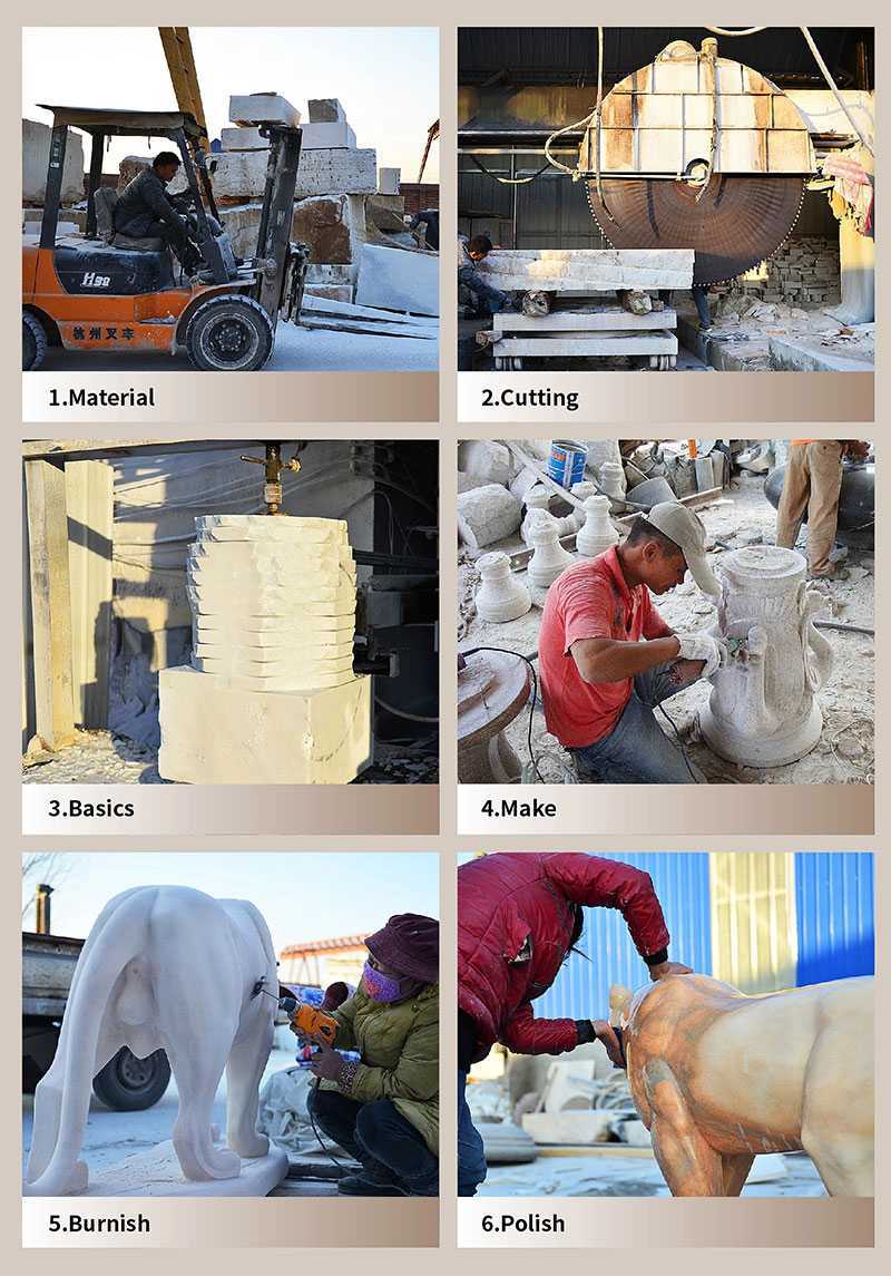 process of producing the marble crafts