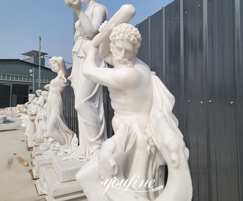 marble hercules fighting hydra statue