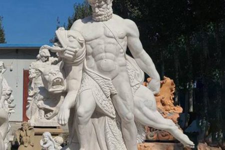 Classic Garden Marble Hercules and Cerberus Statue for Sale MOKK-275
