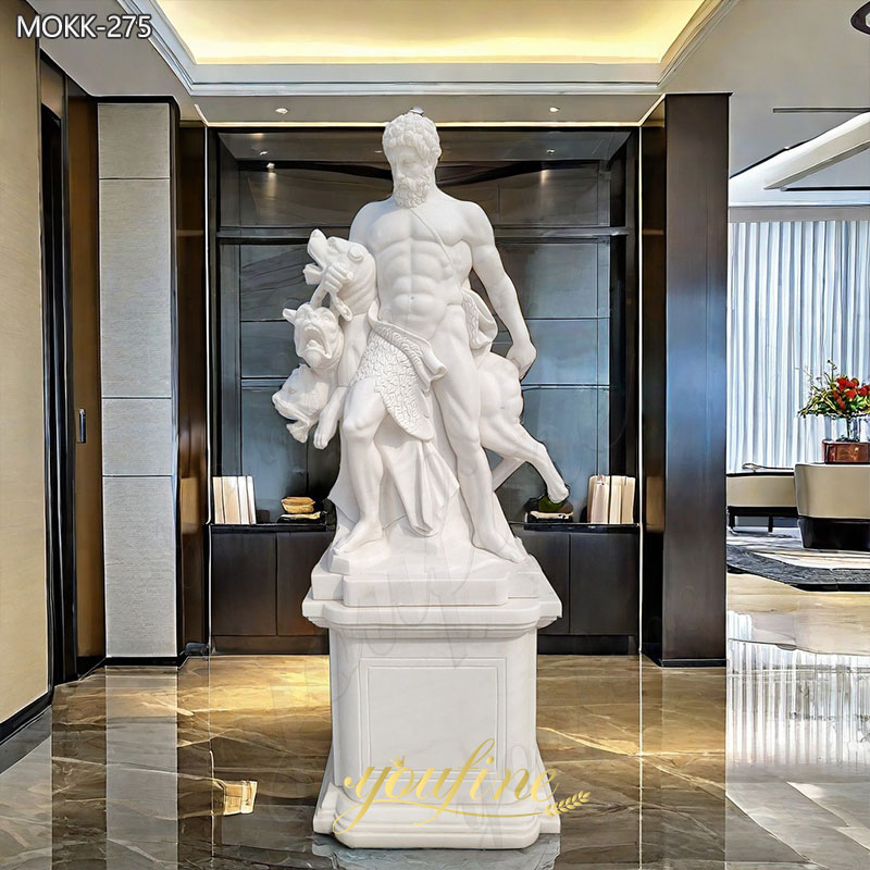 Hercules and Cerberus marble Statue