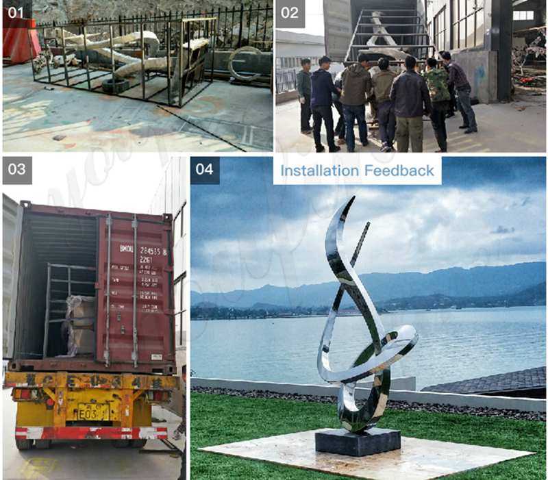 Mirror Stainless Steel Lawn Sculpture for sale