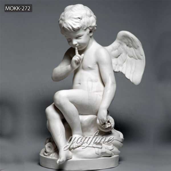 Marble Statue Seated Cupid Etienne Maurice Falconet Sculpture