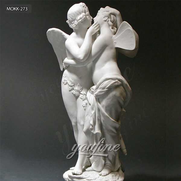 white marble cupid and psyche statue