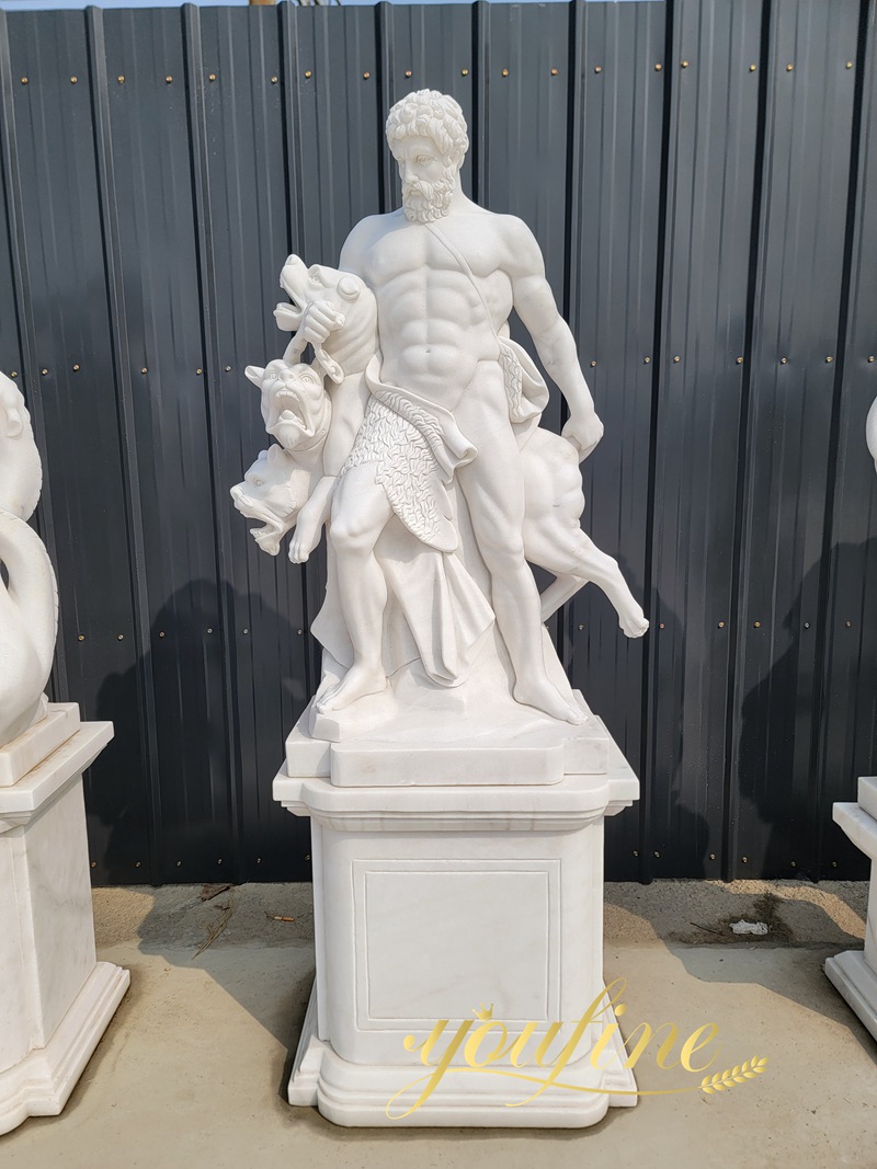 marble Hercules and Cerberus Statue