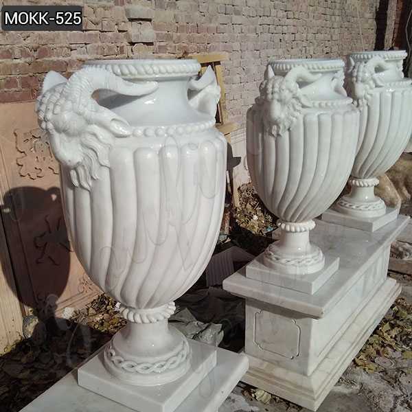 Hot Selling Customize White Marble Planters for Garden or Indoor Decor MOKK-525