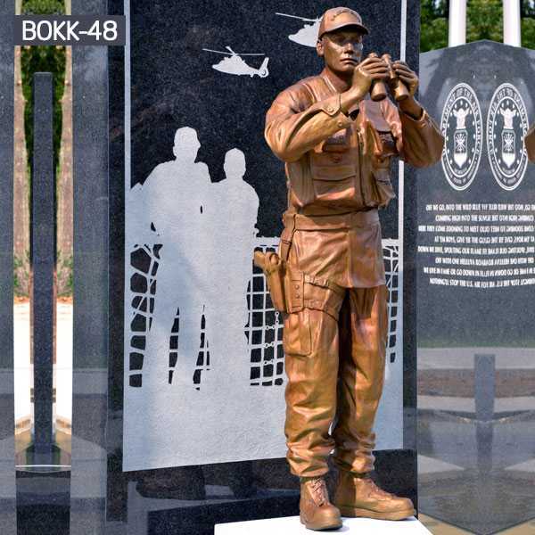 Custom Made Bronze Solider with Telescope Sculpture Military Monument Statue BOKK-48