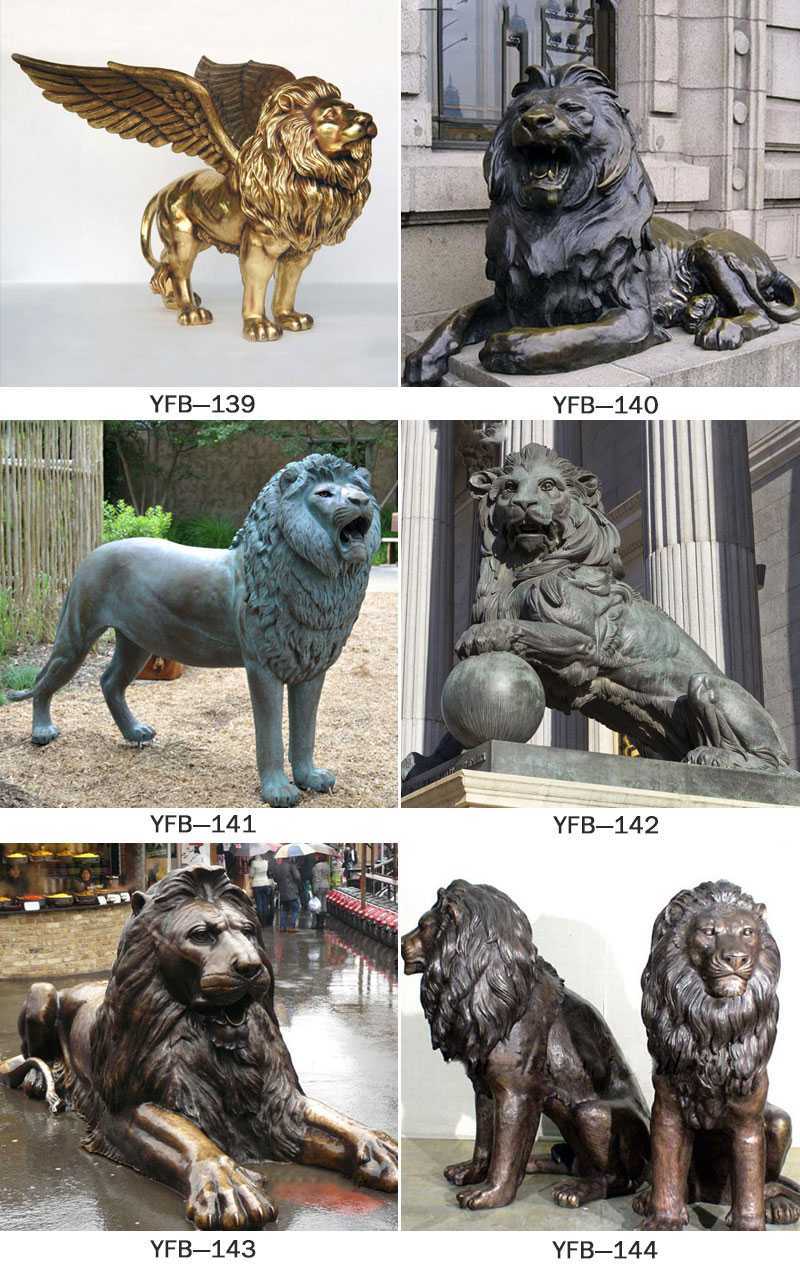 Bronze Standing Lion Statue