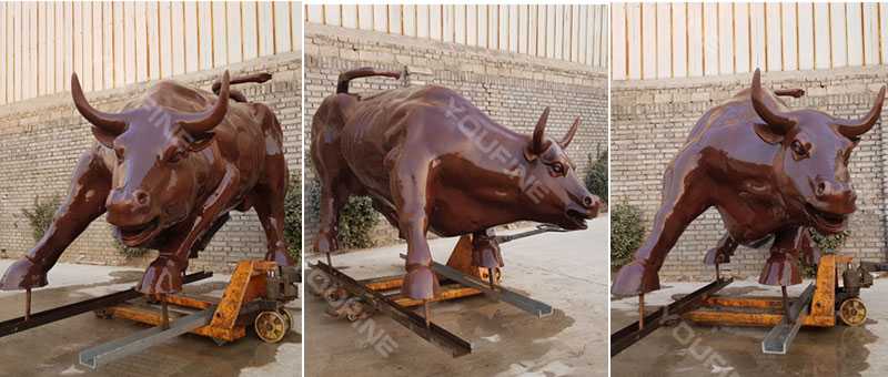 Large Antique Bronze Bull Sculpture