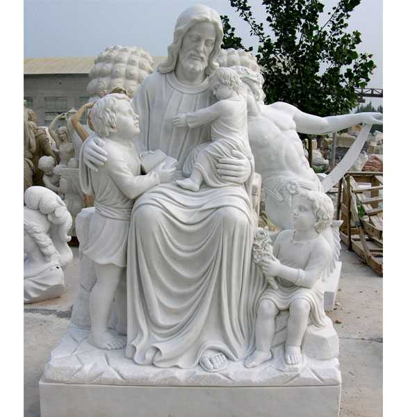 Life Size Famous Catholic Church Jesus with Child White Marble Outdoor Statue CHS-704