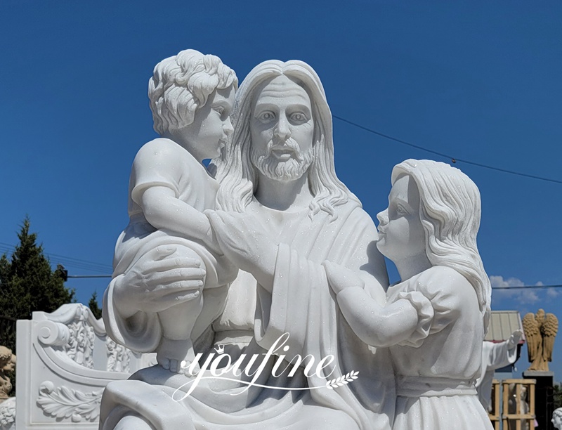 Life Size Jesus with Children Statue details