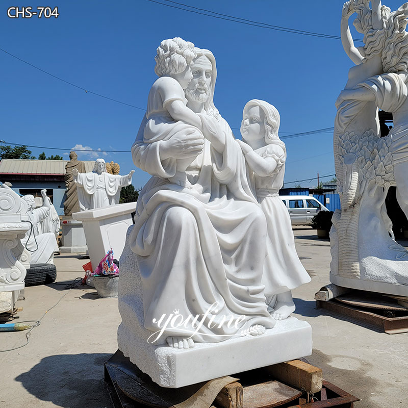 Life Size Jesus with Children Statue for garden