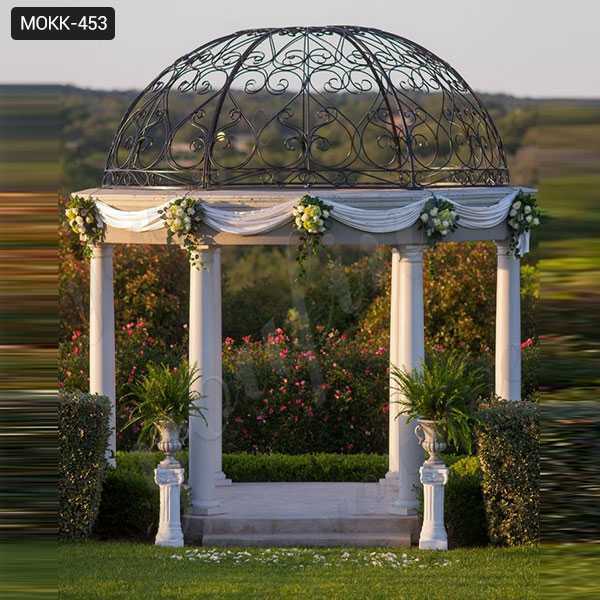 Outdoor Garden Ornament Marble Stone Gazebo Weddings Ceremony Design for Sale MOKK-453