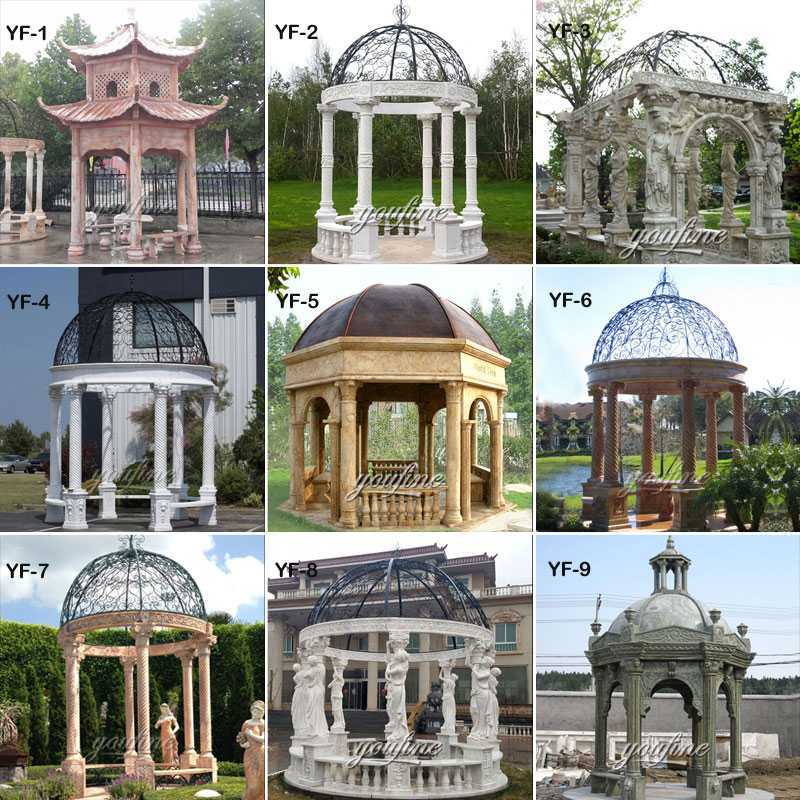 Outdoor Garden Ornament Marble Stone Gazebo