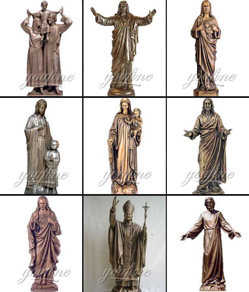 Outdoor mary and baby jesus statue