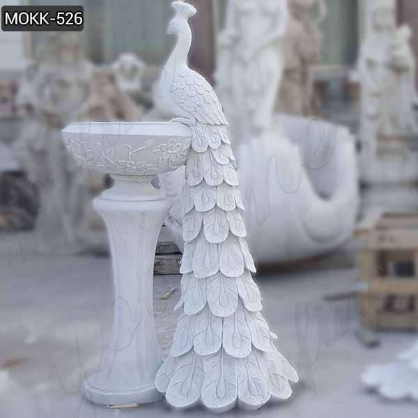 white Marble peacock planter