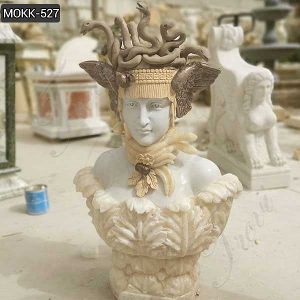 Pure Hand Medusa Marble Sculpture