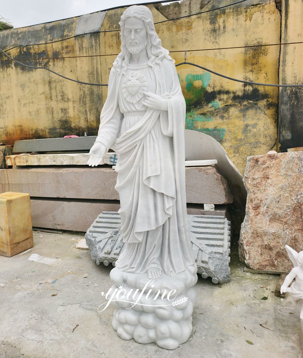 Sacred Heart of Jesus Christ Statue with Cloud Base
