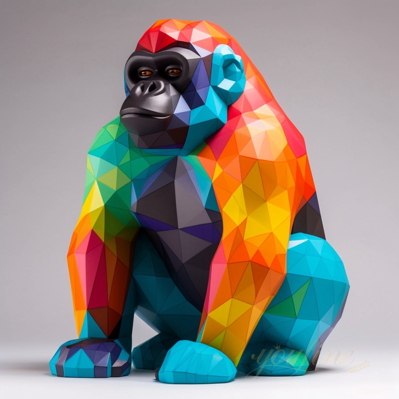 Stainless Abstract Sculpture of Gorilla for Outdoor Decoraton CSS-91