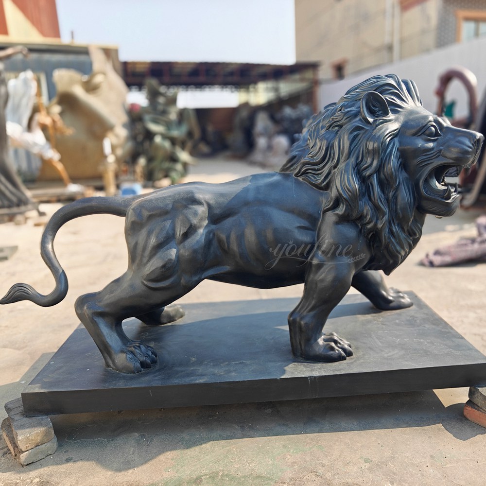 Walking Roaring Lion Sculpture