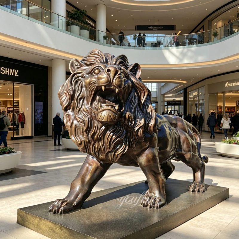 Walking Roaring Lion Sculpture BOKK-673