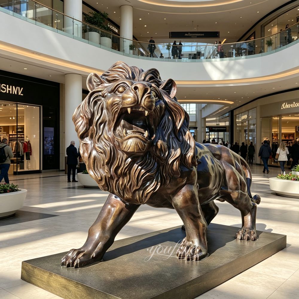 Walking Roaring Lion Sculpture BOKK-673