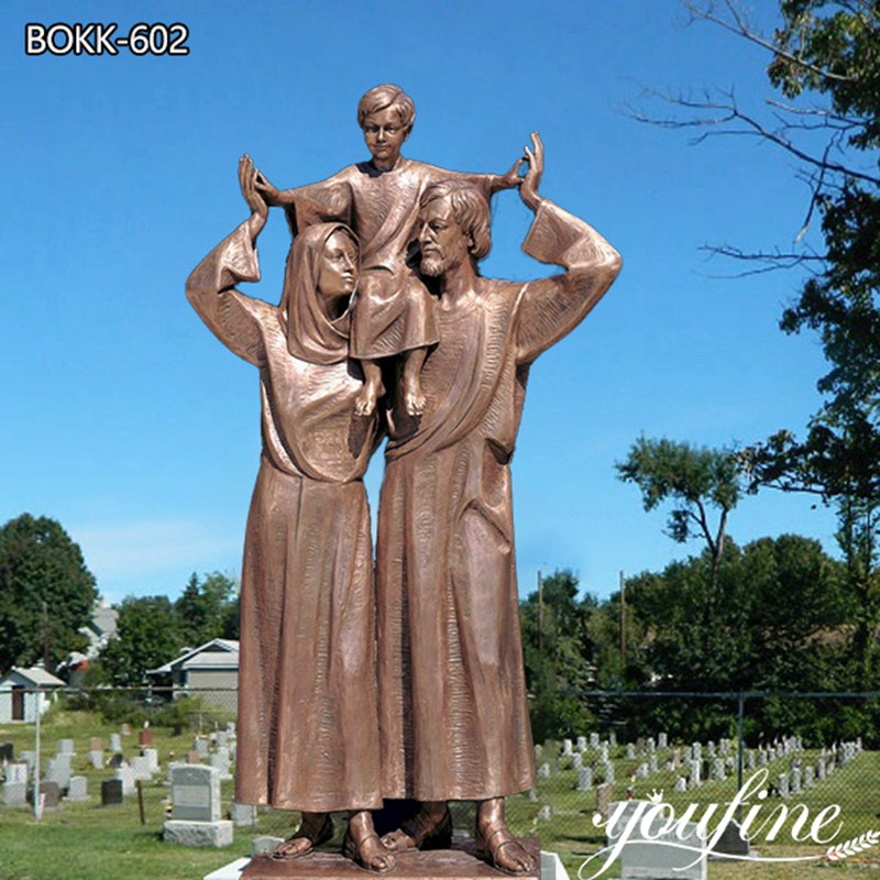 Mary Joseph and Baby Jesus Sculpture Bronze Religious Statue Monument Design for Sale-BOKK-602