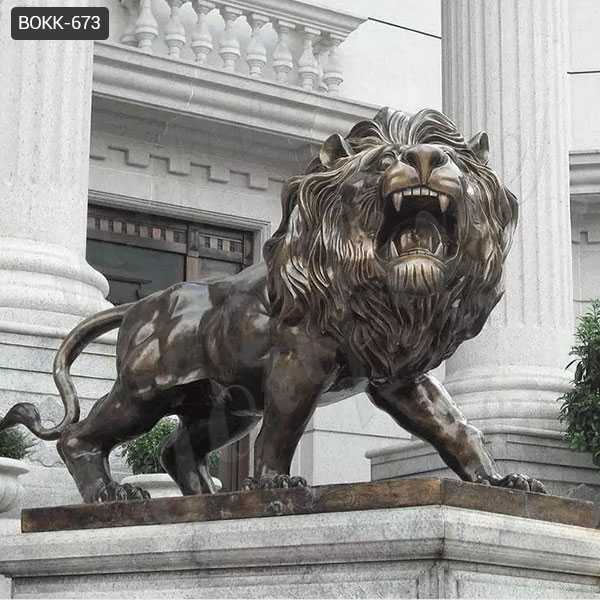 Outdoor Life Size Antique Bronze Lion Statue Casting Sculptures for Garden or House on Sale–BOKK-673