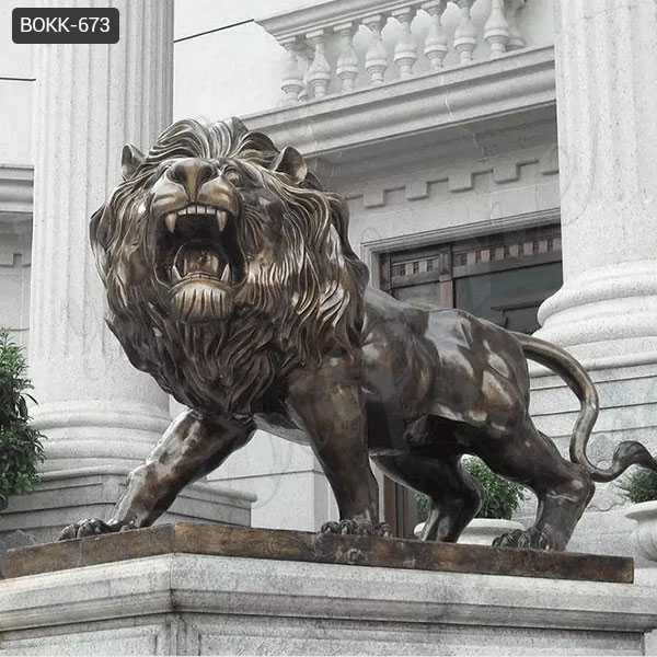 bronze lion statue