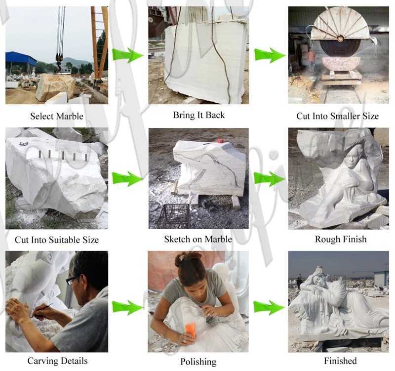 process of Chinese lion statue